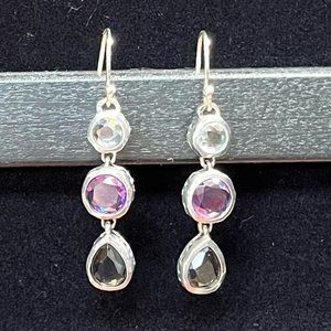 Silpada Sterling Silver Three Stone Drop Earrings